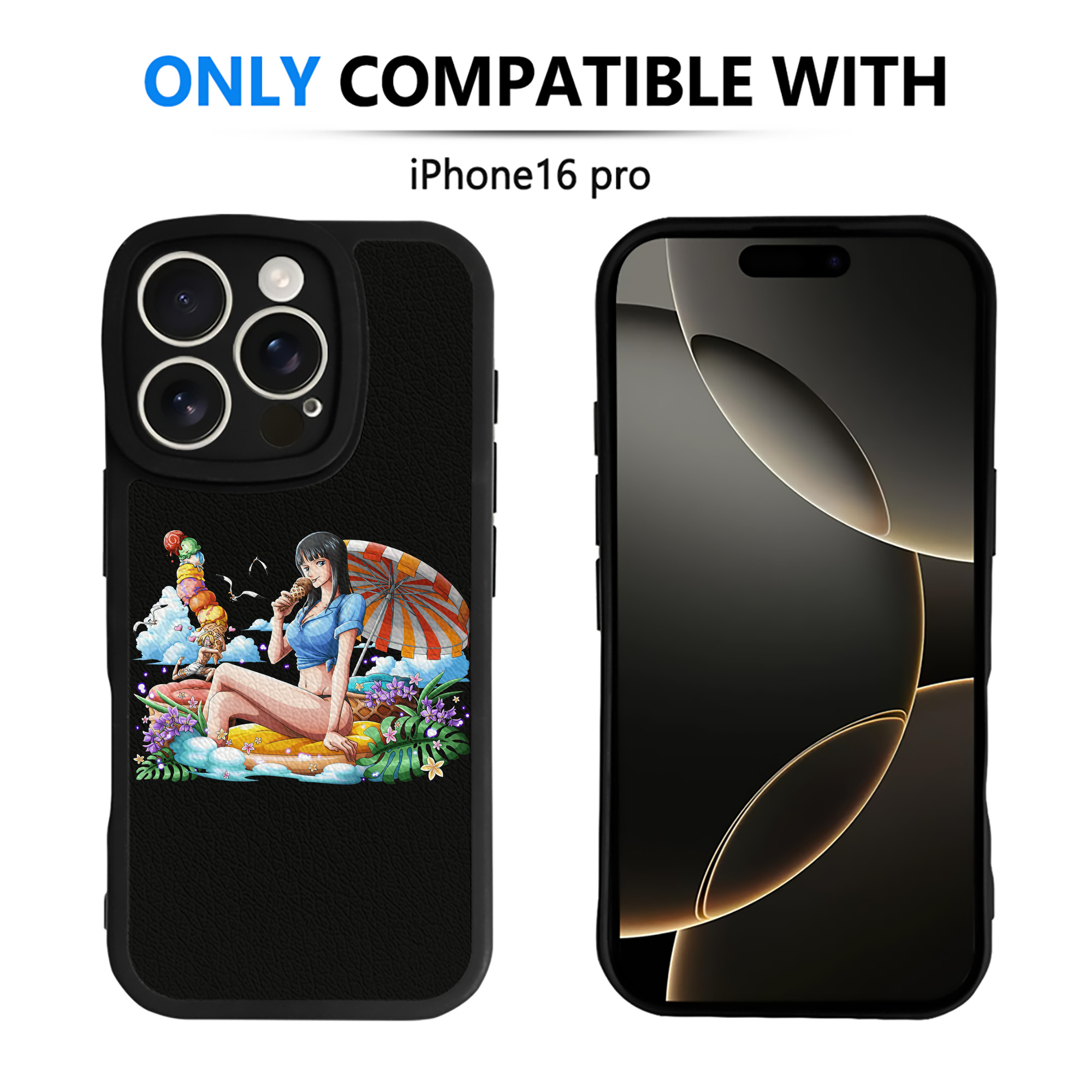 （画像用） ワンピース ニコ・ロビン ONE PIECE Nico Robin 【iPhone 16シリーズ対応】シリコンスマホケース（レザー調） 材質：シリコン